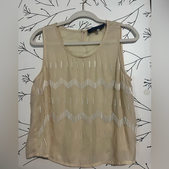 Blue rain women tank top beaded size medium - Picture 1 of 5